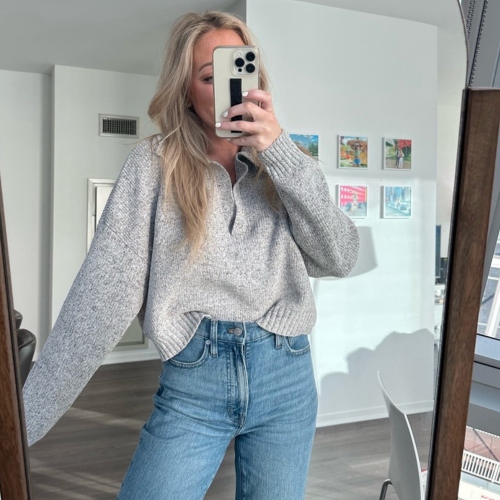 A&F Chenille Notch Sweater